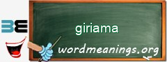 WordMeaning blackboard for giriama